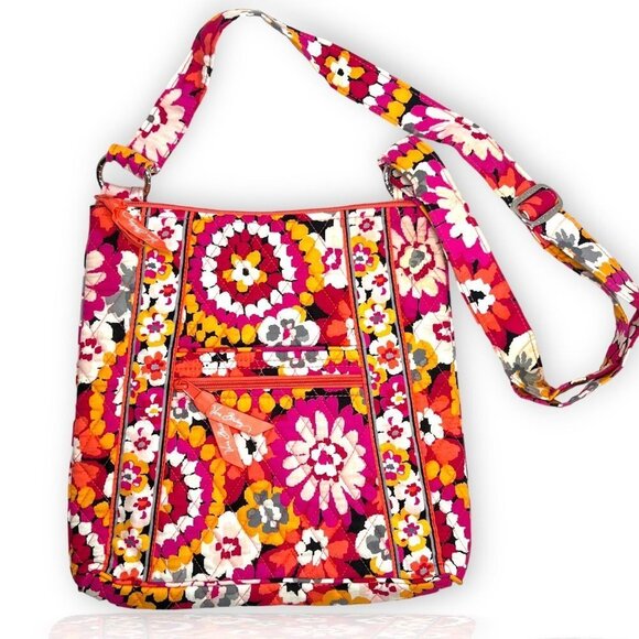 Vera Bradley Handbags - VERA BRADLEY Pixie Blooms Hipster Crossbody Shoulder Bag Pink Floral Quilted